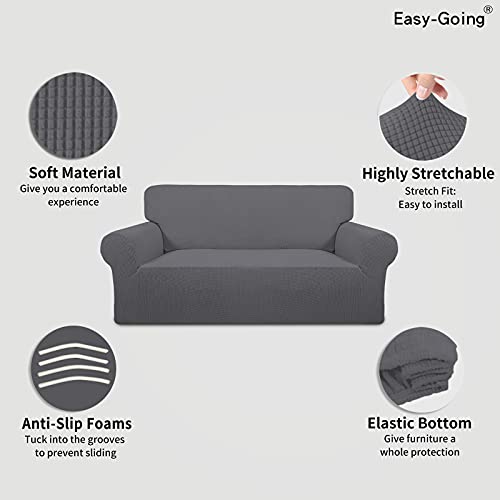 Stretch Oversized Loveseat Couch Covers Washable Grey (Medium-XL Loveseat / Grey)