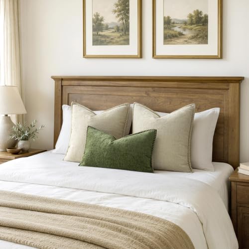 Decorative Couch Throw Pillow Covers 18x18 Inch Cream White 2 Pack (Cream White / 18" x 18" (Pack of 2))