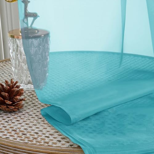 Turquoise Bedroom Curtains 2 Panel Sets 90 Inch Length (Turquoise / 59"W x 90"L (Pack of 2))