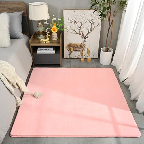 4x4 Square Area Rugs for Bedroom Living Room (4' x 4' (Square) / Pink)