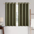 100% Blackout Linen Curtains for Bedroom 52x45 Light Olive Green (Light Olive Green / 52"W x 45"L (Pack of 2))