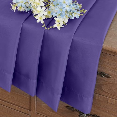 Purple Small Sheer Curtains Tier 24 Inches Length 2 Pieces (Purple / 42"W x 24"L (Pack of 2))