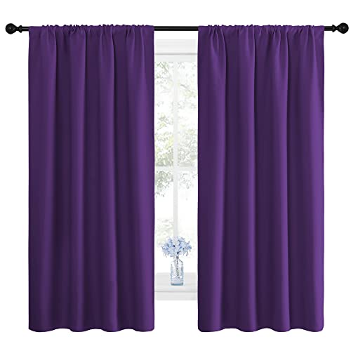 Blackout Curtains for Living Room (Royal Purple / 42"W x 63"L (Pack of 2))