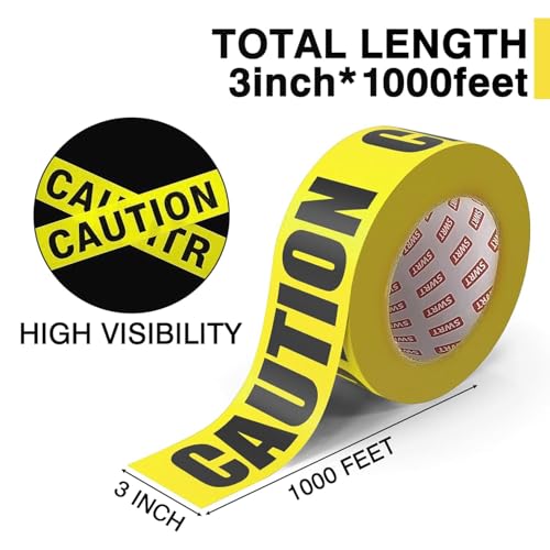 1 Roll Premium Yellow Caution Tape (Yellow / 3 Inch X 1000 Feet)