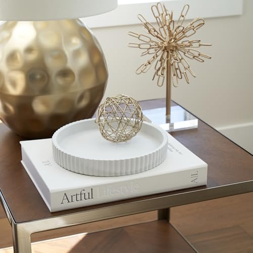 Decorative Concrete Tray & Book Decor Set (Beige)