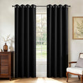 Blackout Curtains 108 Inch Long 2 Panels Set (Black / 52"W x 108"L (Pack of 2))