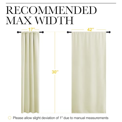 2 Panels Blackout Curtains (Beige / 42"W x 30"L (Pack of 2))