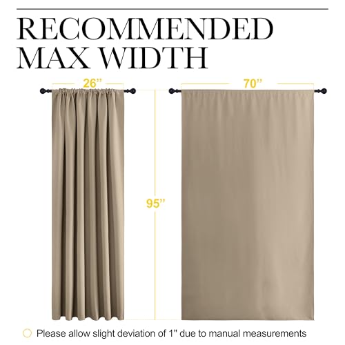 2 Panels Blackout Curtains (Soft Taupe / 70"W x 95"L (Pack of 2))