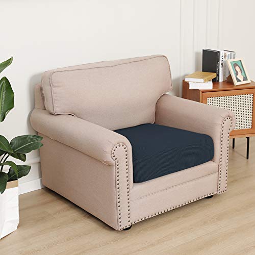 Stretch 1 Piece Chair Couch Cushion Cover for Sofa (Small / Dark Blue)