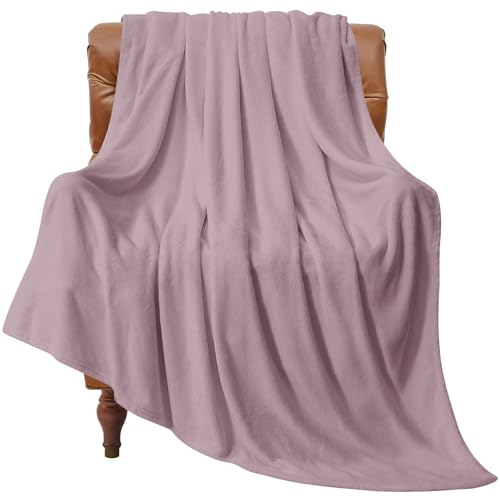 Fleece Blanket Soft Plush Twin Size Blanket Dusky Violet 60"x80" (Dusky Violet / Twin(60"x80"))