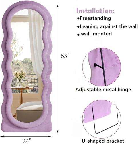 Full Length Mirror (Purple / 63"L x 24"W)