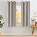 Short Faux Linen Angora Blackout Curtains 63 inches Long (Linen Angora / 42"W x 63"L (Pack of 2))