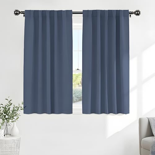 Window Curtains Drapes (Blue Haze / 52"W x 54"L (Pack of 2))