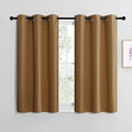 Sleek Blackout Curtains 40 inches Length for Small Windows (Gold Brown / 42"W x 40"L (Pack of 2))