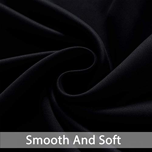 Room Darkening Curtains 52x84 inch Length Black (Black / 52"W x 84"L (Pack of 2))