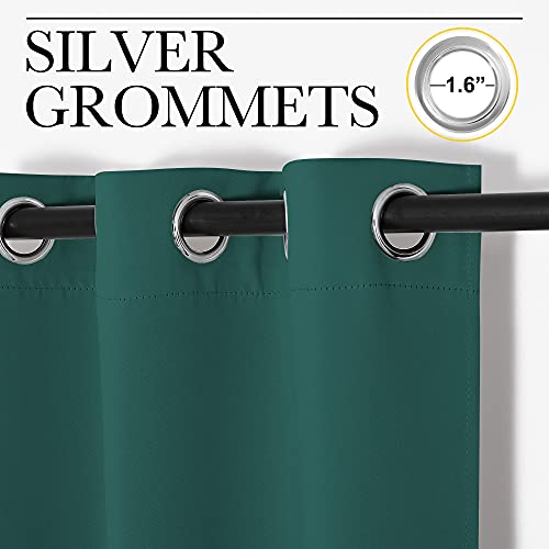 Christmas Curtain Panels Blackout Draperies Decoration (Hunter Green / 70"W x 95"L (Pack of 2))