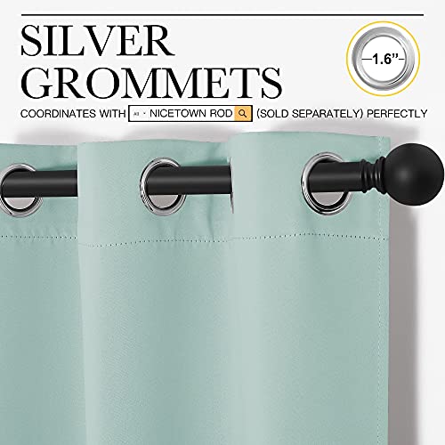 Aqua Blue Blackout Curtains for Kitchen 42" w x 63" L 2 Panels (Aqua / 42"W x 63"L (Pack of 2))
