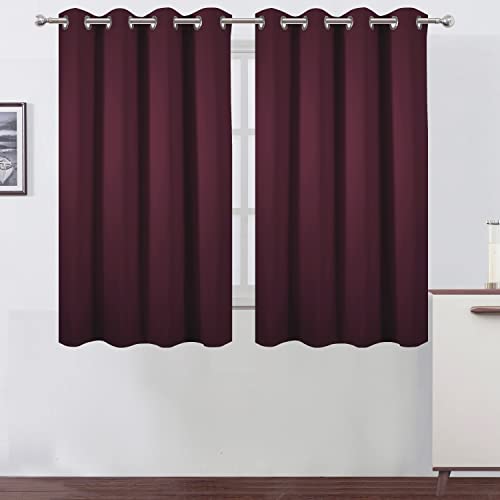 Burgundy Red Thermal Blackout Curtains (Burgundy Red / 52"W x 54"L (Pack of 2))