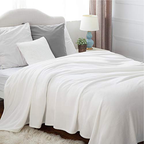 GentleSoft Fleece Blanket Twin Size White (04 - White / Twin (60" X 80"))