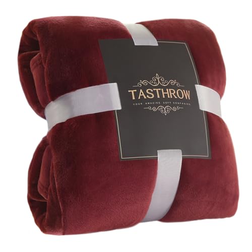 Large Flannel Fleece Throw Blanket (60"x80" / Burgundy)