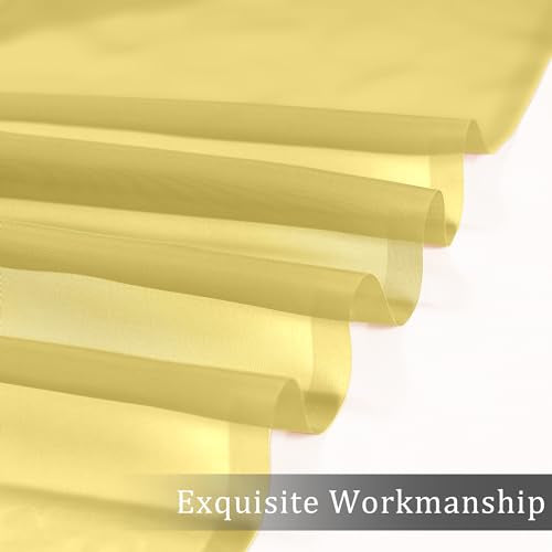 Sheer Curtains 63 inch Length 2 Panels Set (Yellow / 42"W x 63"L (Pack of 2))