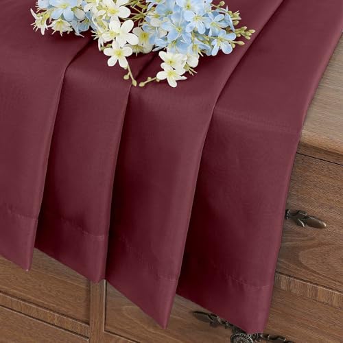 Burgundy Window Sheer Curtains 54 inch Length (42"W x 54"L (Pack of 2) / Burgundy)