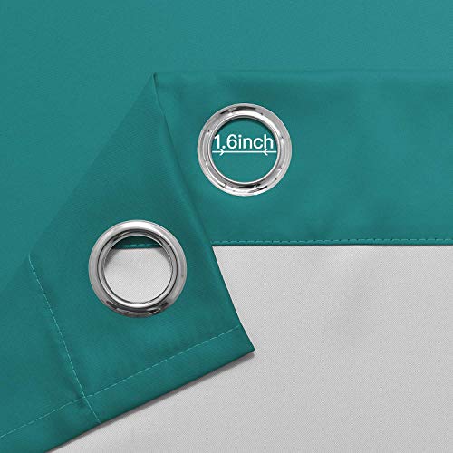 Ombre Curtains Teal and Greyish White for Living Room (52"W x 84"L (Pack of 2) / Teal)