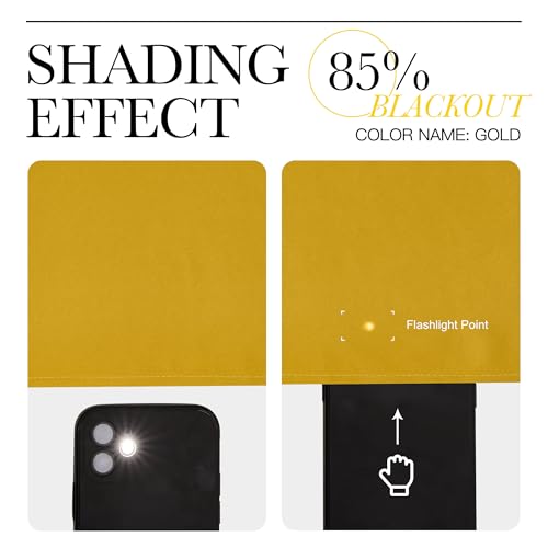 Gold Blackout Cafe Faux Silk Curtains for Small Windows (Gold / 42"W x 63"L (Pack of 2))
