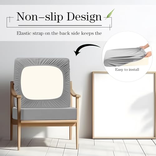 4 Pcs Stretch Cushion Covers (Light Grey / Seat Cover)