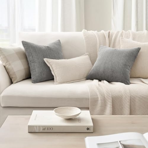 Decorative Grey Throw Pillow Covers Cushion Cases (Lightgrey / 16" x 16" (Pack of 4))
