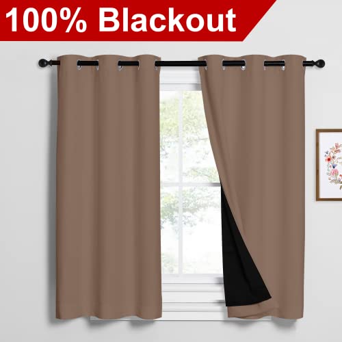 Bedroom Full Blackout Curtain Panels (Cappuccino / 42"W x 54"L (Pack of 2))