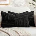 Black Decorative Lumbar Throw Pillow Covers 14x24 Inch 2 Pack (Black / 24" x 14" (Pack of 2))