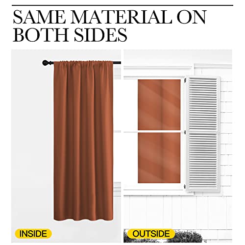 Blackout Curtains and Drapes (Burnt Orange / 34"W x 63"L (Pack of 2))