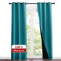 Peacock Teal Blackout Curtains 84 inches Long (Peacock Teal / 37"W x 84"L (Pack of 2))