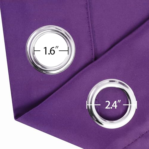 Purple Blackout Curtains 42 x 54 Inch Length Set of 2 Panels Grommet Bedroom Curtains for Living Room (Purple / 42"W x 54"L (Pack of 2))