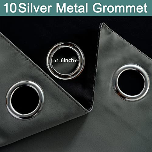 Dark Grey 100% Blackout Curtains 84 Inches Long 70" Wide 2 Panels (70"W x 84"L (Pack of 2) / Dark Grey)