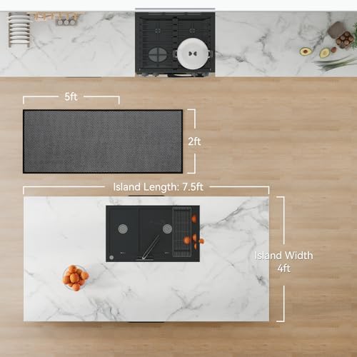 Hallway Runner Rug Woven Washable Long Kitchen Runner Black 2x5 ft (Black / 2' x 5')