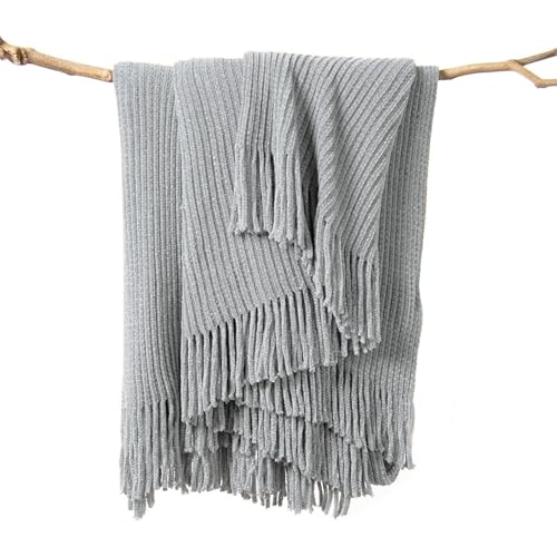 Throw Blanket for Couch (F-light Grey / 50*60'')