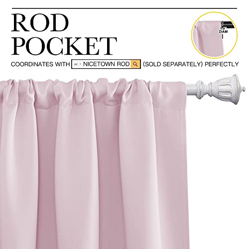 Blackout Curtains for Girls Room (Baby Pink / 52"W x 72"L (Pack of 2))