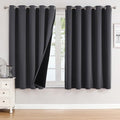 100% Blackout Curtains for Bedroom 63 Inches Long 2 Panels Set (60"W x 63"L (Pack of 2) / Dark Grey)