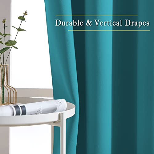 Blackout Curtains & Drapes Extra Long 120" (Peacock Teal / 52"W x 120"L (Pack of 2))