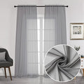 Charcoal Grey Sheer Curtains 108 Inch Length 2 Panels (Charcoal Grey / 42"W x 108"L (Pack of 2))