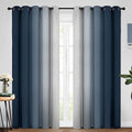 Ombre Curtains Navy Blue and Greyish White for Living Room (62"W x 84"L (Pack of 2) / Navy Blue)