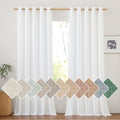 White Linen Curtains 96 inches Long (White / 68"W x 96"L (Pack of 2))