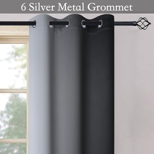Ombre Black to Grey White Curtains for Living Room 42Wx45L (42"W x 45"L (Pack of 2) / Black)