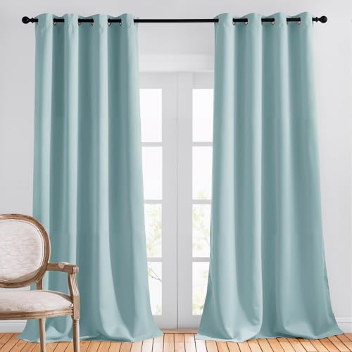 Sky Blue Curtains for Kids Room (Sky Blue / 52"W x 95"L (Pack of 2))