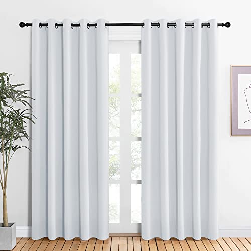 Room Darkening Curtain Panels for Bedroom (Greyish White / 60"W x 84"L (Pack of 2))