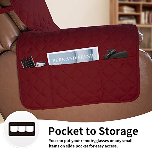 Reversible Couch Cover (Christmas Red/Ivory / Large Recliner)