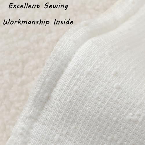 Pack of 2 Boucle Textured Throw Pillow Covers 22x22 Inch (White / 22" x 22" (Pack of 2))