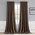 Chocolate Brown Back Tab Blackout Curtains 52x108 Inch 2 Panels Set (Chocolate Brown / 52"W x 108"L (Pack of 2))